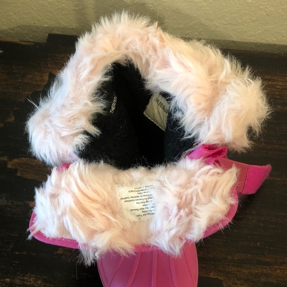 Girls Pink Winter Snow Boots with Fur Trim 3 - Picture 7 of 9